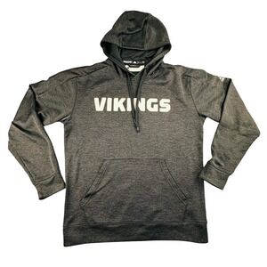 Adidas Hoodie Men M Black Minnesota Vikings Coach Climawarm Heathered Sweatshirt
